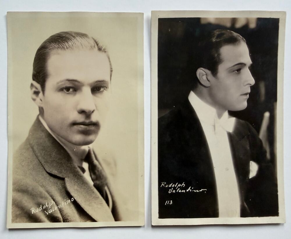 Scarce 1920s Rudolph Valentino Postcards, Cobra, The Sheik Blood and Sand Eagle